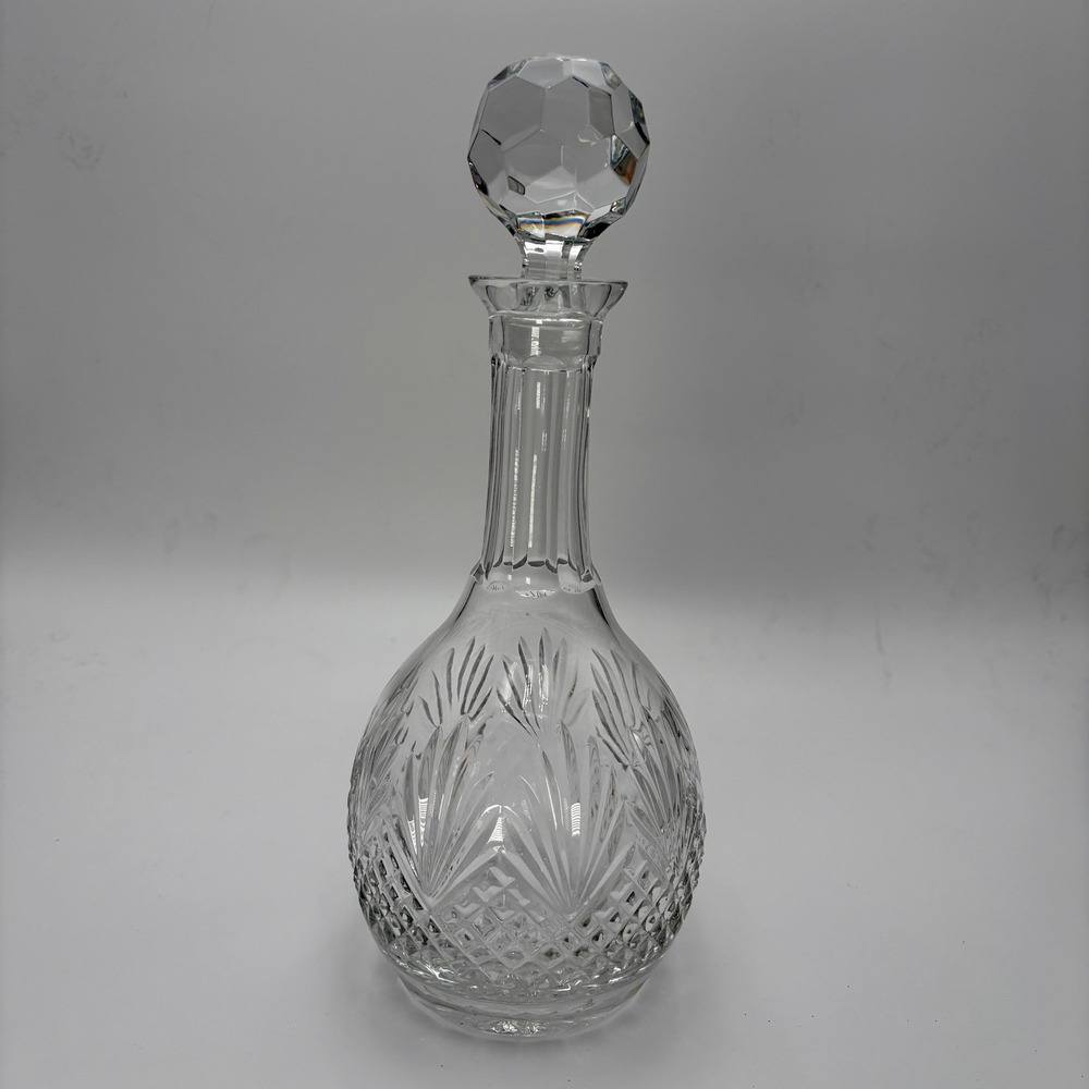 VTG Wedgwood Majesty Full Lead Crystal Decanter with Faceted Stopper Clear Glass